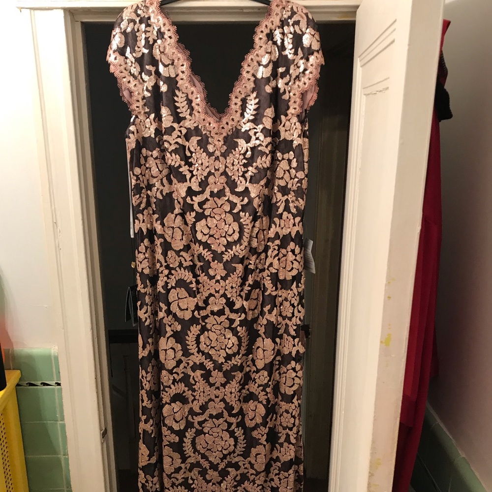 Embroidered plus size gown